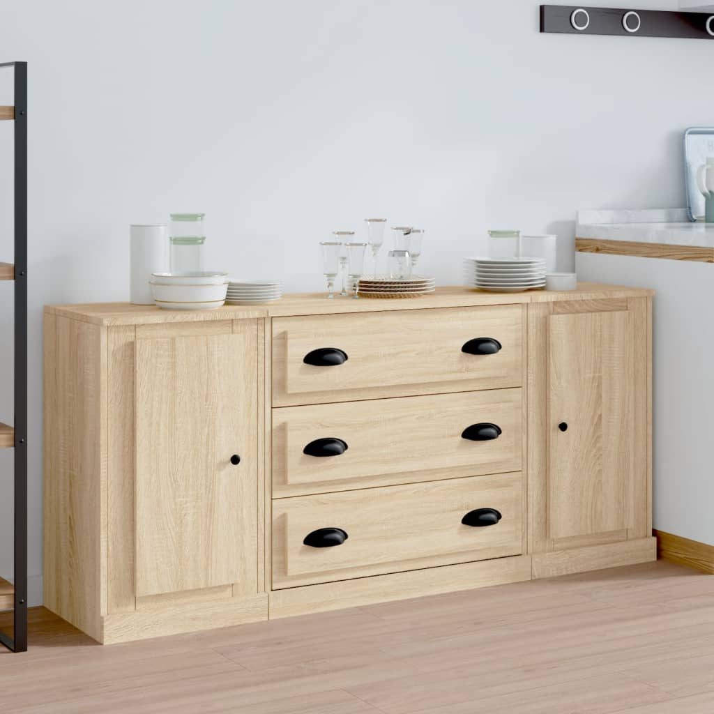 vidaXL Commodes 3 pcs. Aggloméré chêne sonoma