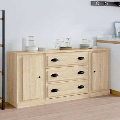 vidaXL Commodes 3 pcs. Aggloméré chêne sonoma