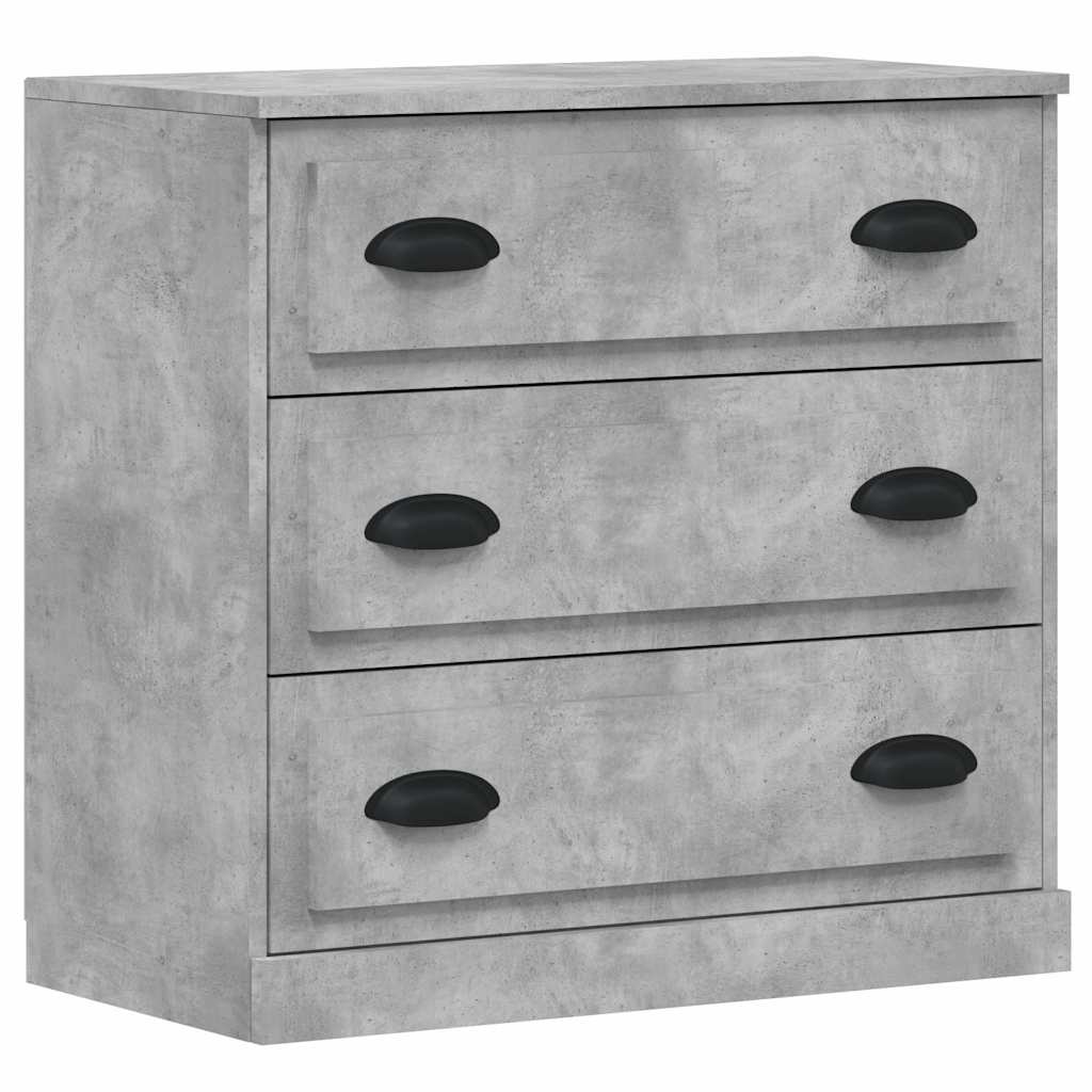 vidaXL Commodes 3 pcs Gris béton Bois d'ingénierie