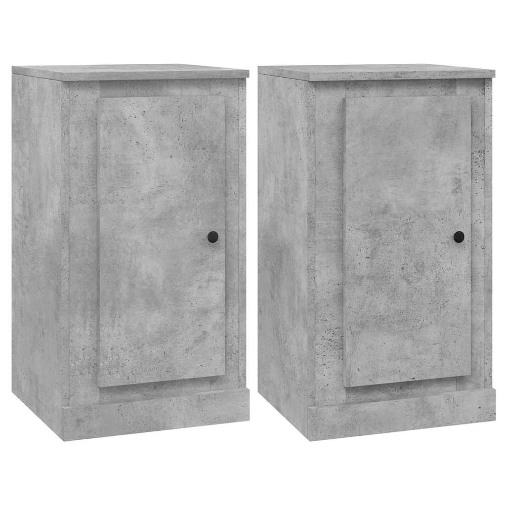 vidaXL Commodes 3 pcs Gris béton Bois d'ingénierie