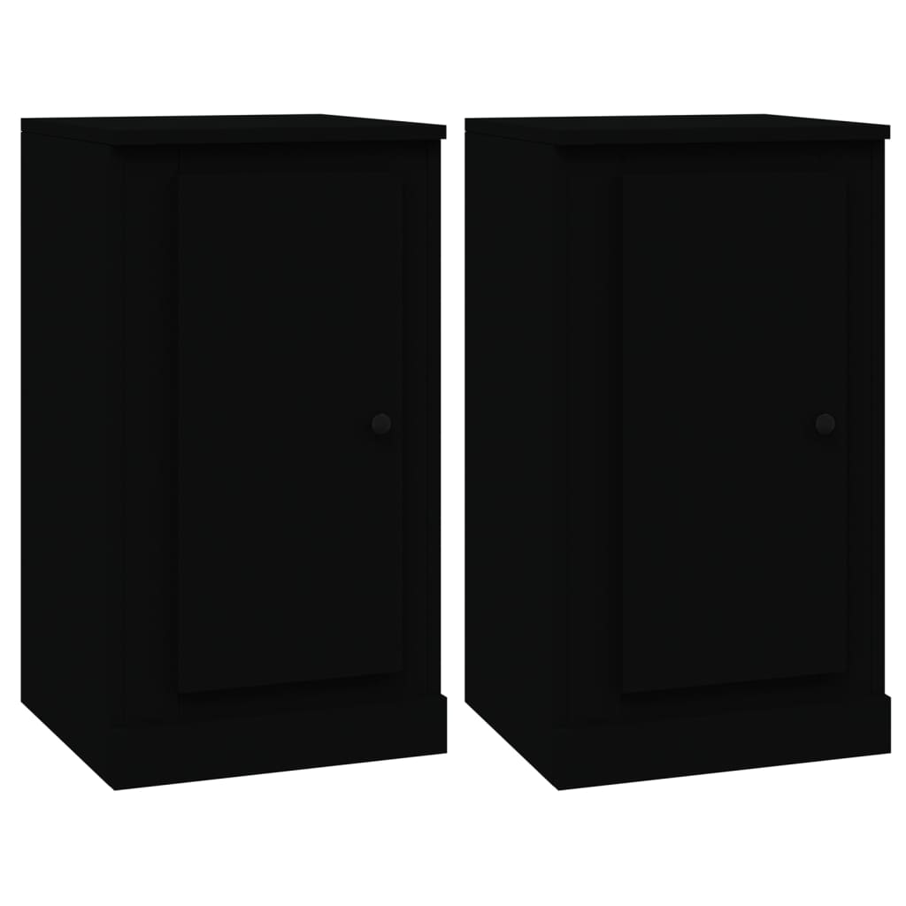 vidaXL Commodes 3 pcs Noir Bois d'ingénierie