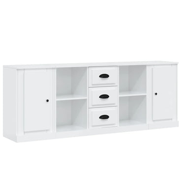 vidaXL Buffets 3 pcs Blanc brillant Bois d'ingénierie
