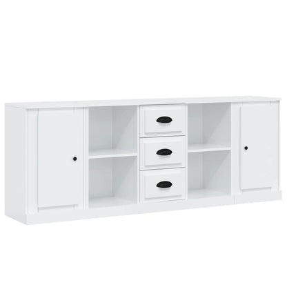 vidaXL Buffets 3 pcs Blanc brillant Bois d'ingénierie