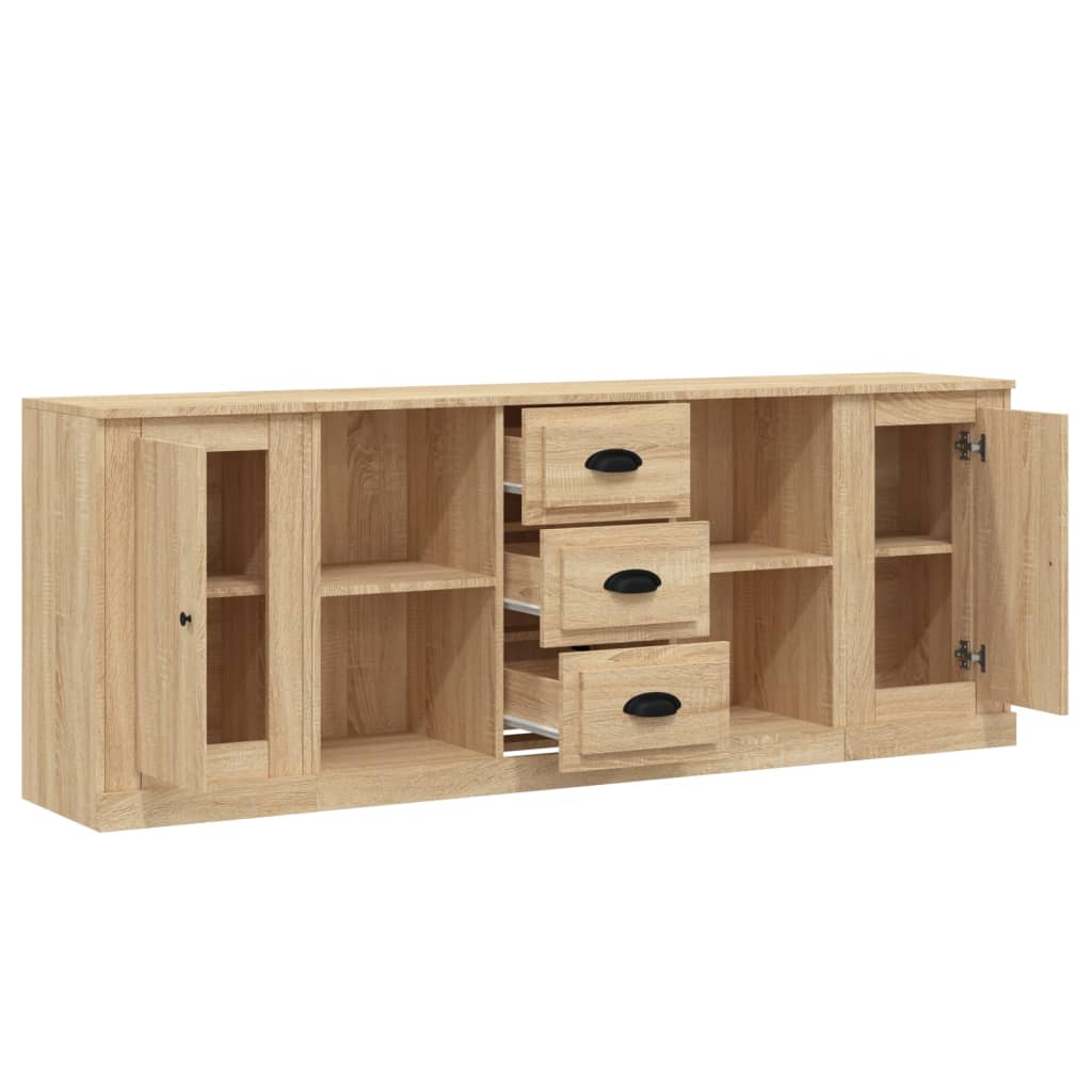 vidaXL Commodes 3 pcs. Aggloméré chêne sonoma