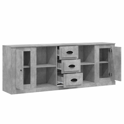 vidaXL Sideboards 3 Stk. Betongrau Holzwerkstoff