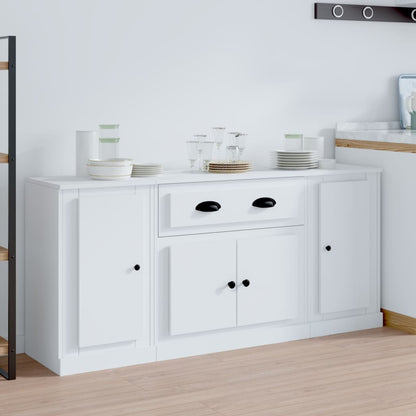 vidaXL Enfilades 3 pcs Blanc Bois d'ingénierie