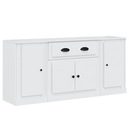 vidaXL Buffets 3 pcs Blanc brillant Bois d'ingénierie