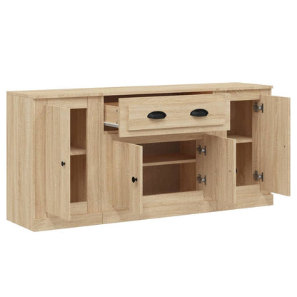 vidaXL Sideboards 3 Stk. Sonoma-Eiche Holzwerkstoff