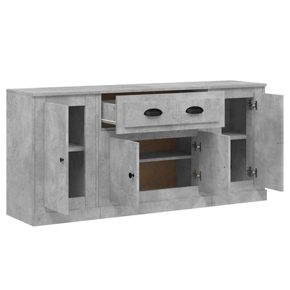 vidaXL Sideboards 3 Stk. Betongrau Holzwerkstoff