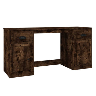 vidaXL Bureau avec rangement chêne fumé, bois d'ingénierie