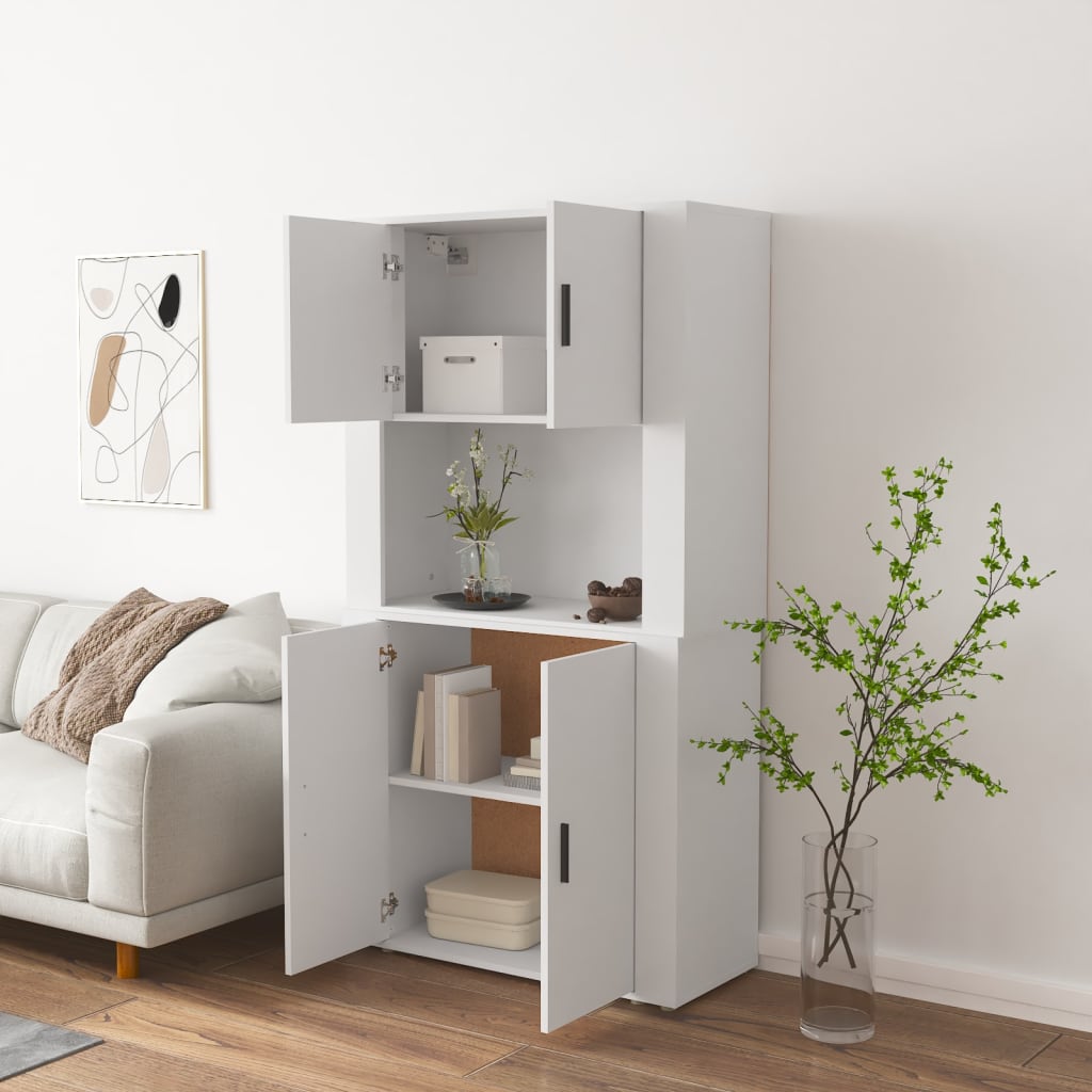 vidaXL Highboard blanc Bois d'ingénierie