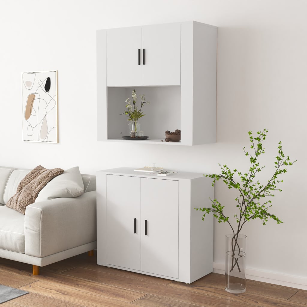 vidaXL Highboard blanc Bois d'ingénierie