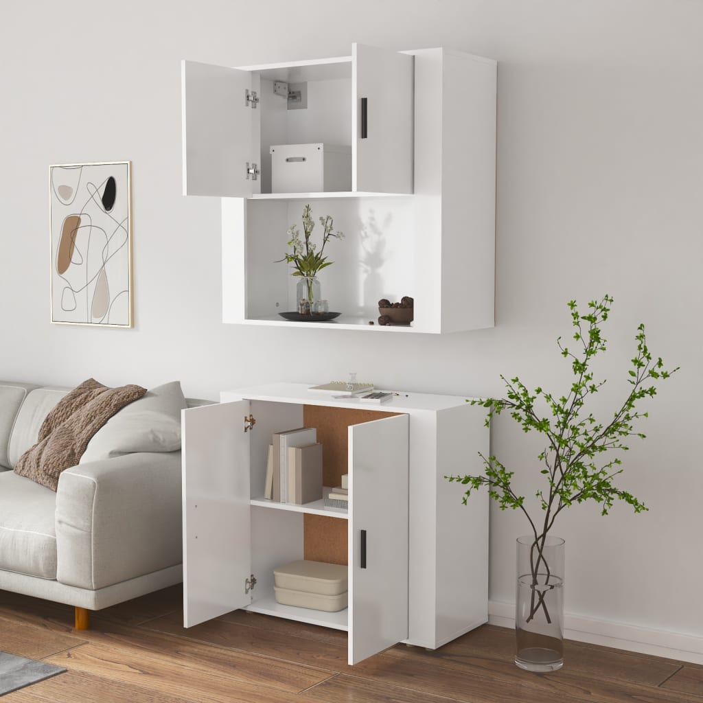 vidaXL Highboard blanc Bois d'ingénierie