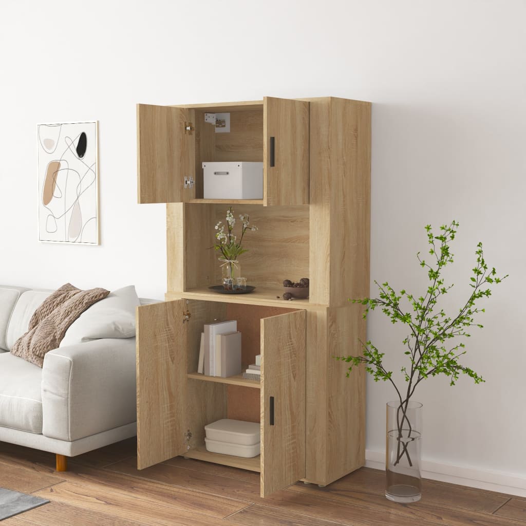 vidaXL Highboard en aggloméré coloris chêne Sonoma