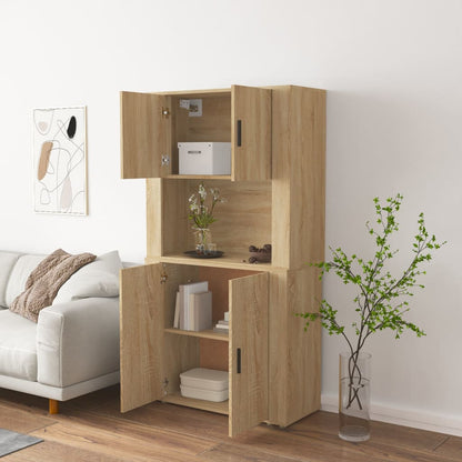 vidaXL Highboard en aggloméré coloris chêne Sonoma