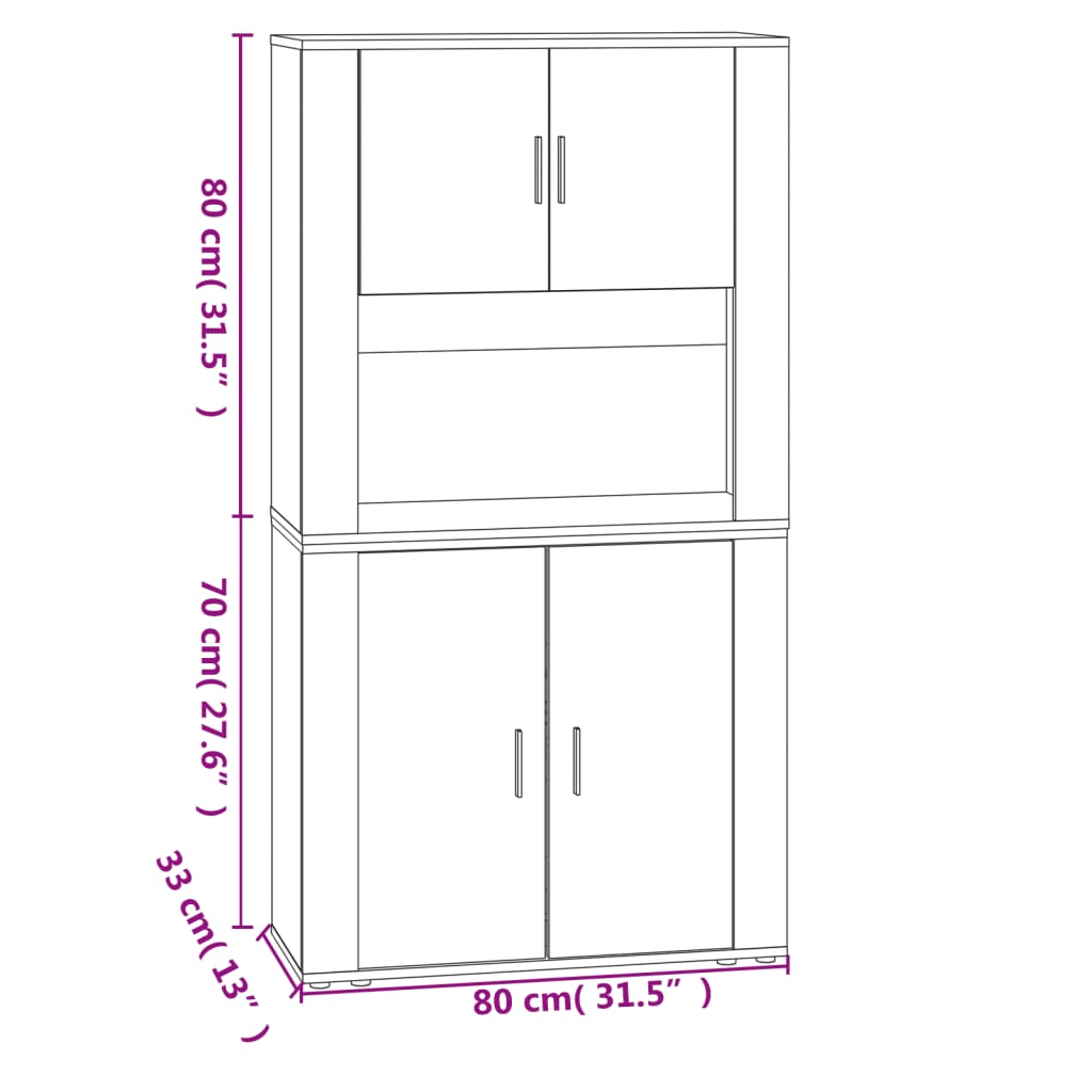 vidaXL Highboard en aggloméré coloris chêne Sonoma