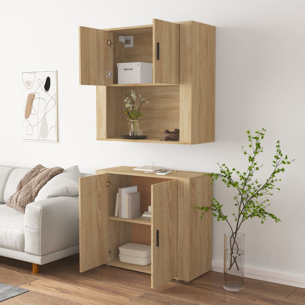 vidaXL Highboard en aggloméré coloris chêne Sonoma