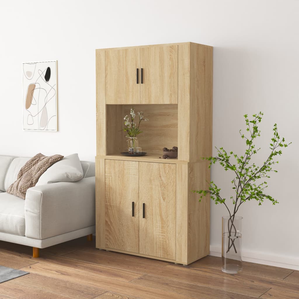 vidaXL Highboard en aggloméré coloris chêne Sonoma