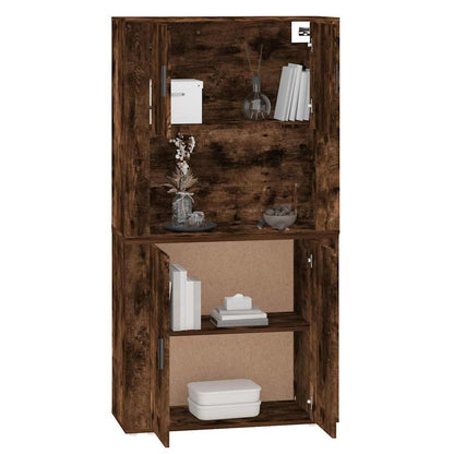 vidaXL Buffet haut chêne fumé bois d'ingénierie