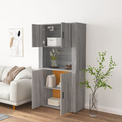 vidaXL Buffet haut gris en bois d'ingénierie Sonoma