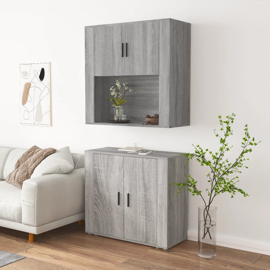 vidaXL Buffet haut gris en bois d'ingénierie Sonoma