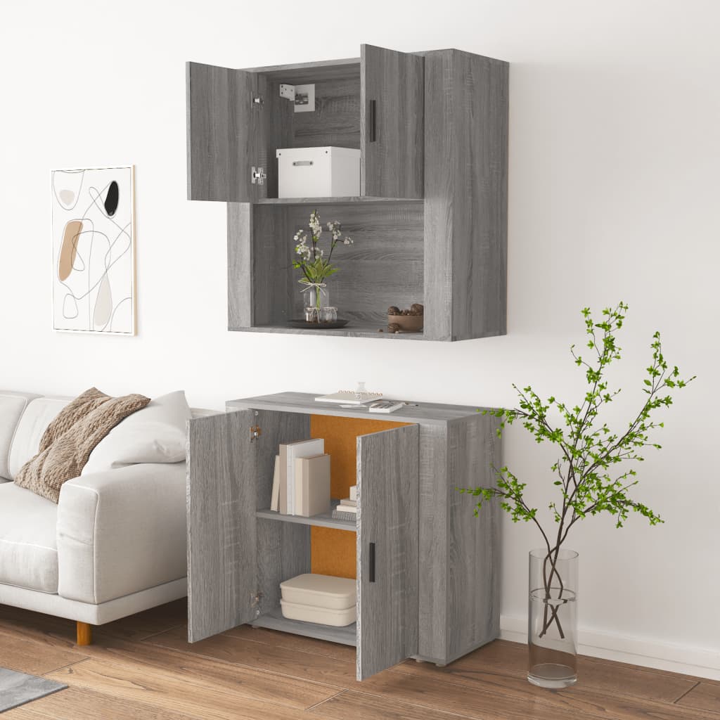 vidaXL Buffet haut gris en bois d'ingénierie Sonoma