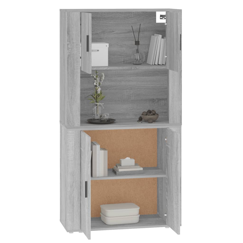 vidaXL Buffet haut gris en bois d'ingénierie Sonoma