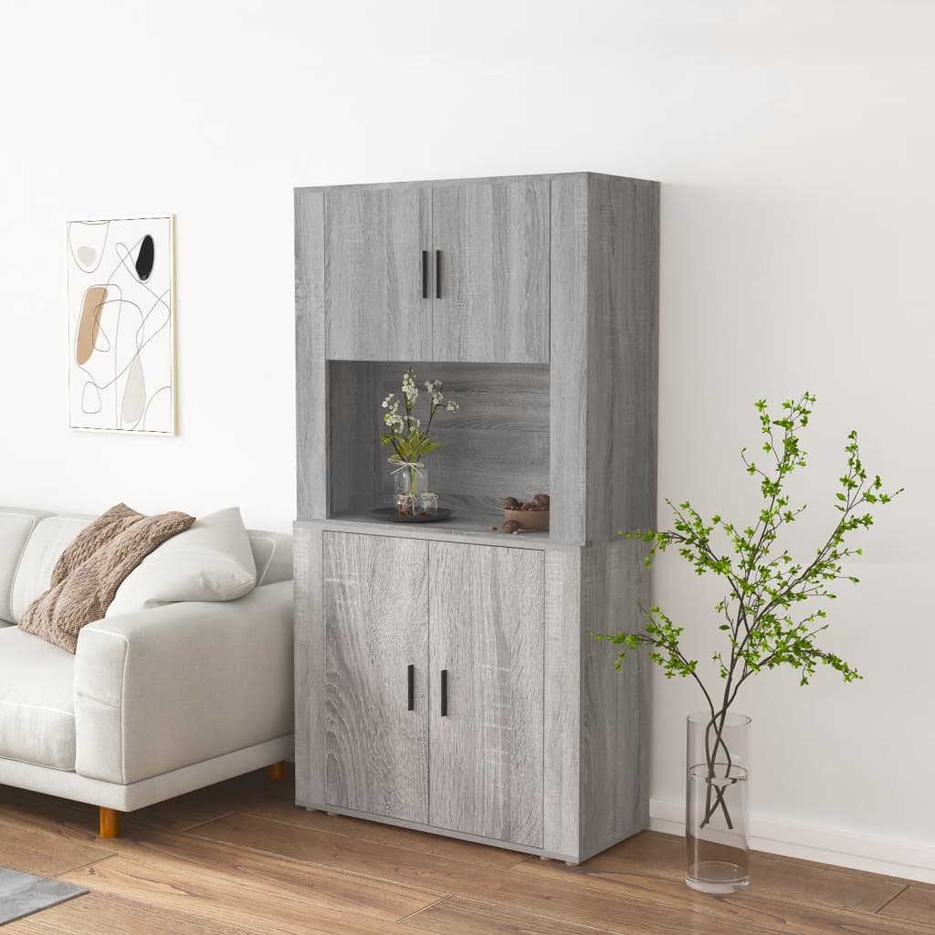 vidaXL Buffet haut gris en bois d'ingénierie Sonoma