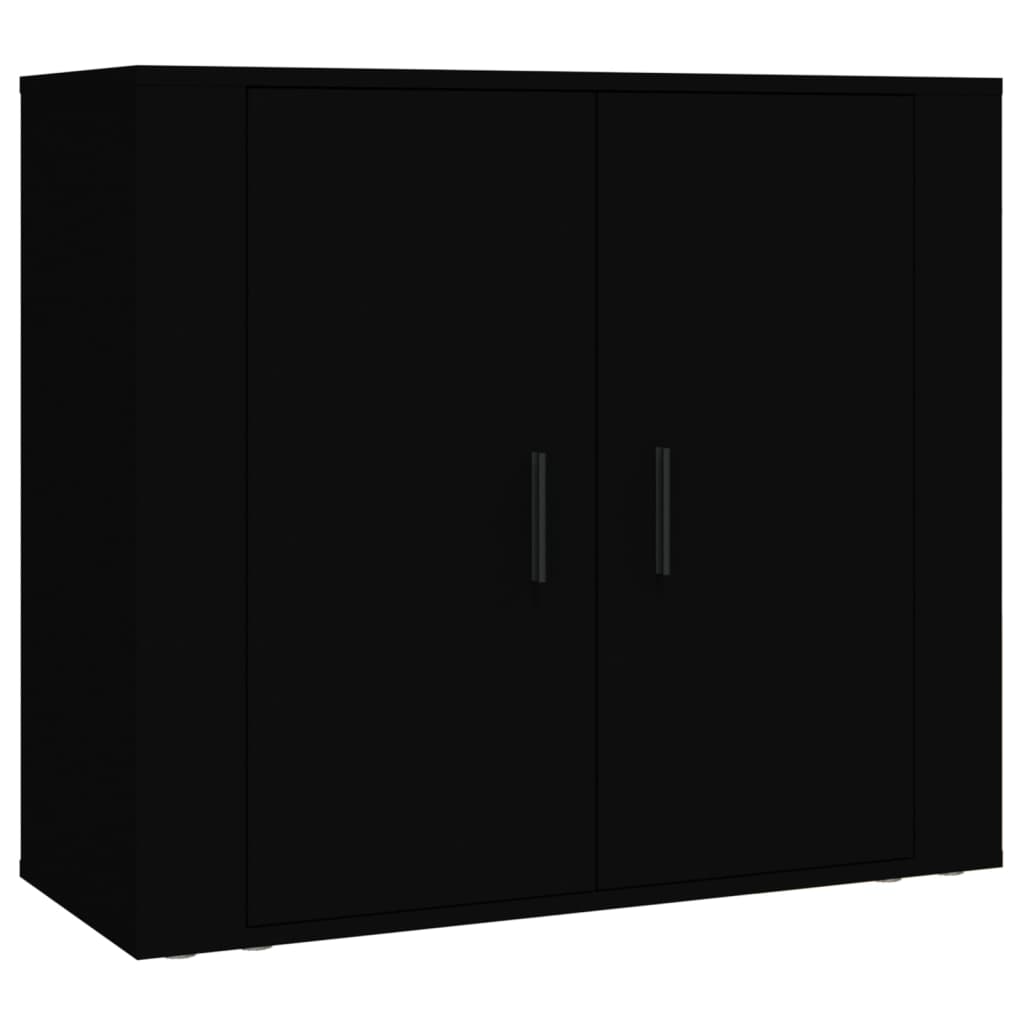 vidaXL Buffet haut noir en bois d'ingénierie