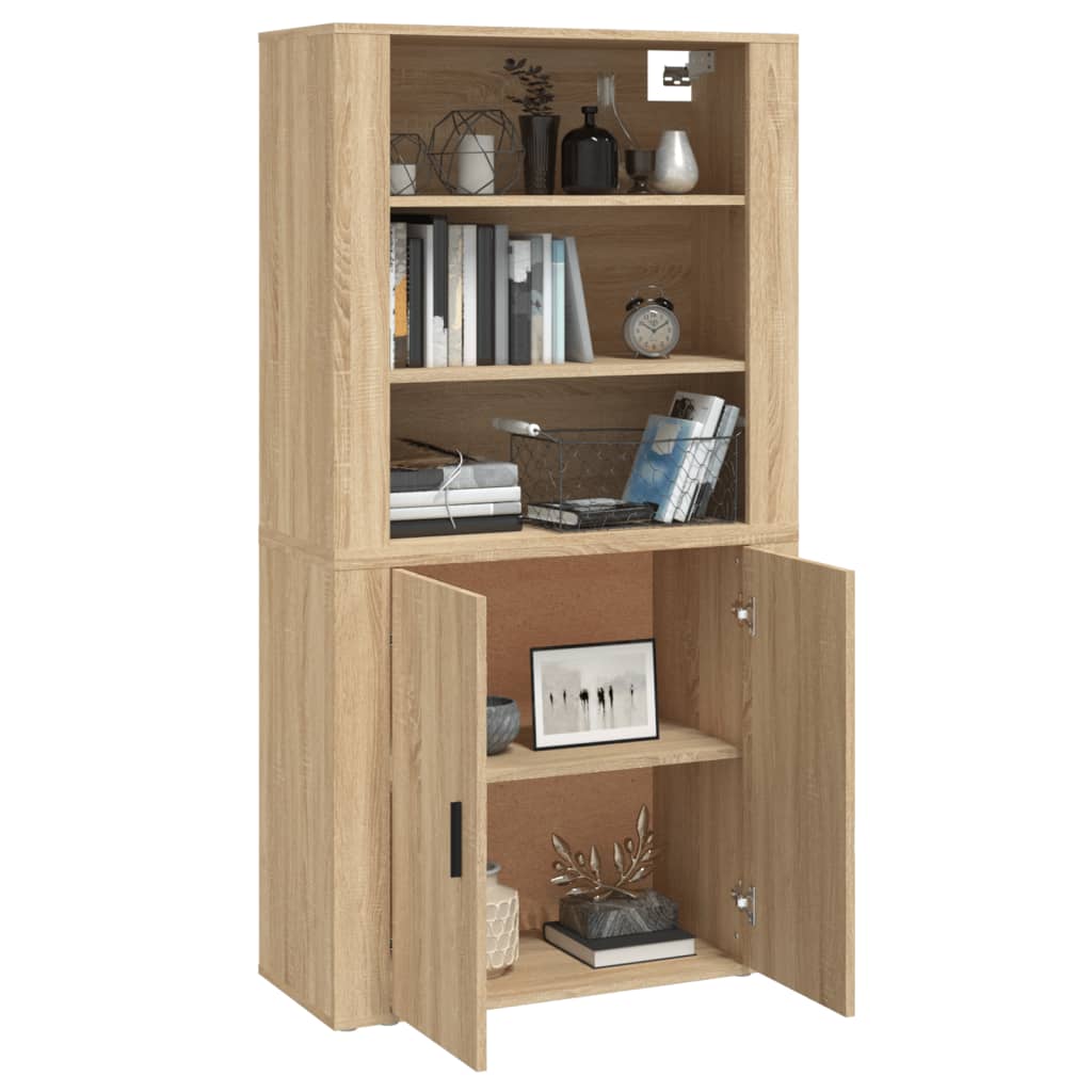 vidaXL Highboard en aggloméré coloris chêne Sonoma
