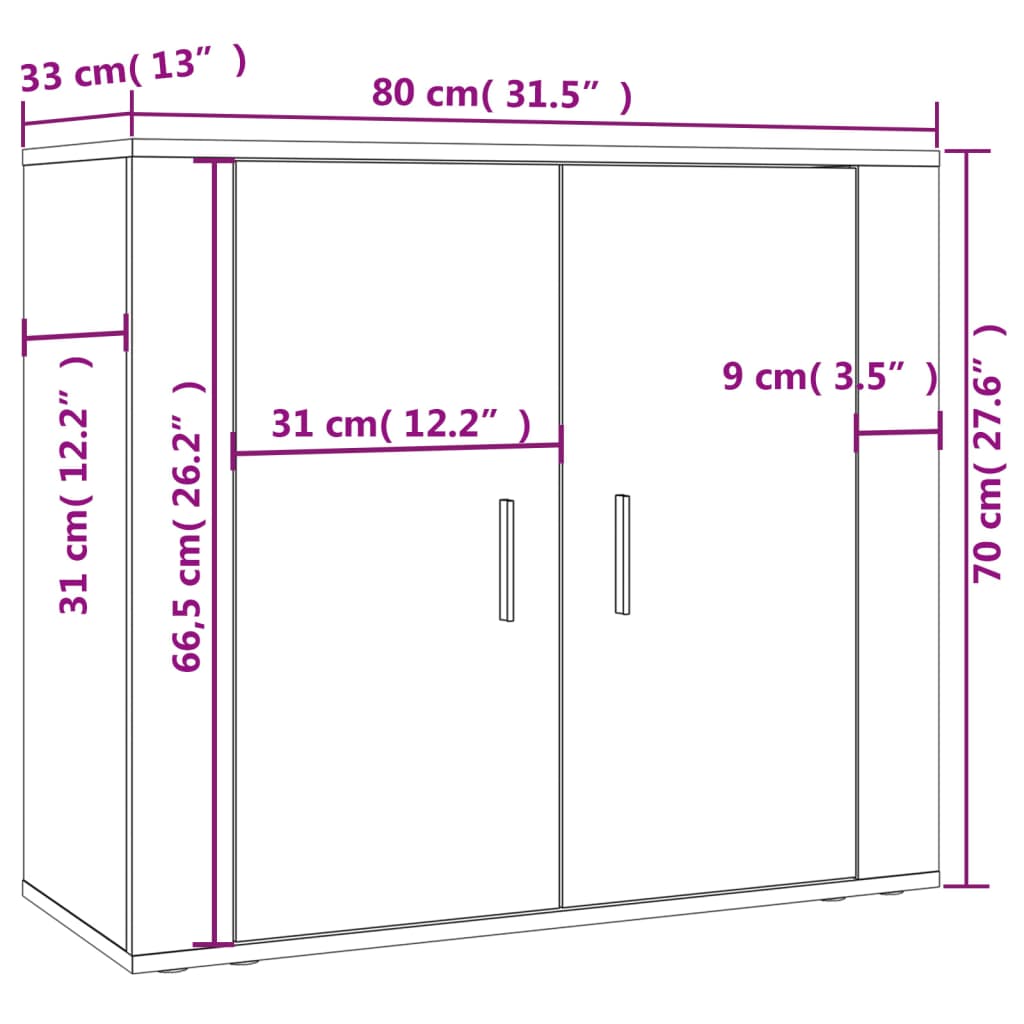 vidaXL Highboard en aggloméré coloris chêne Sonoma