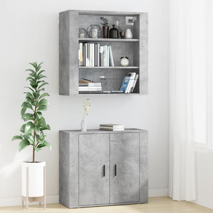 vidaXL Bahut gris béton en bois d'ingénierie