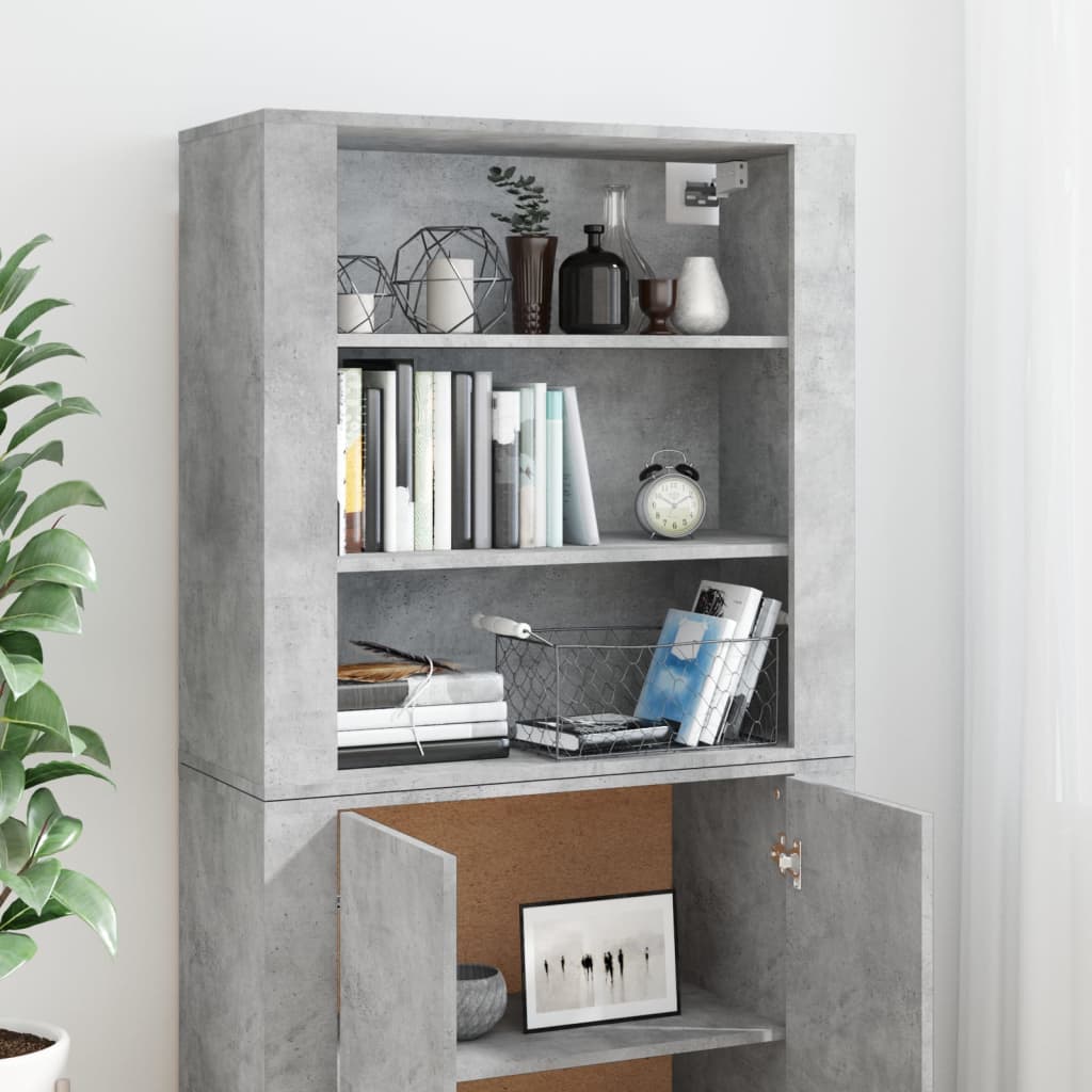 vidaXL Bahut gris béton en bois d'ingénierie
