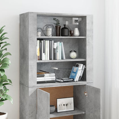 vidaXL Bahut gris béton en bois d'ingénierie