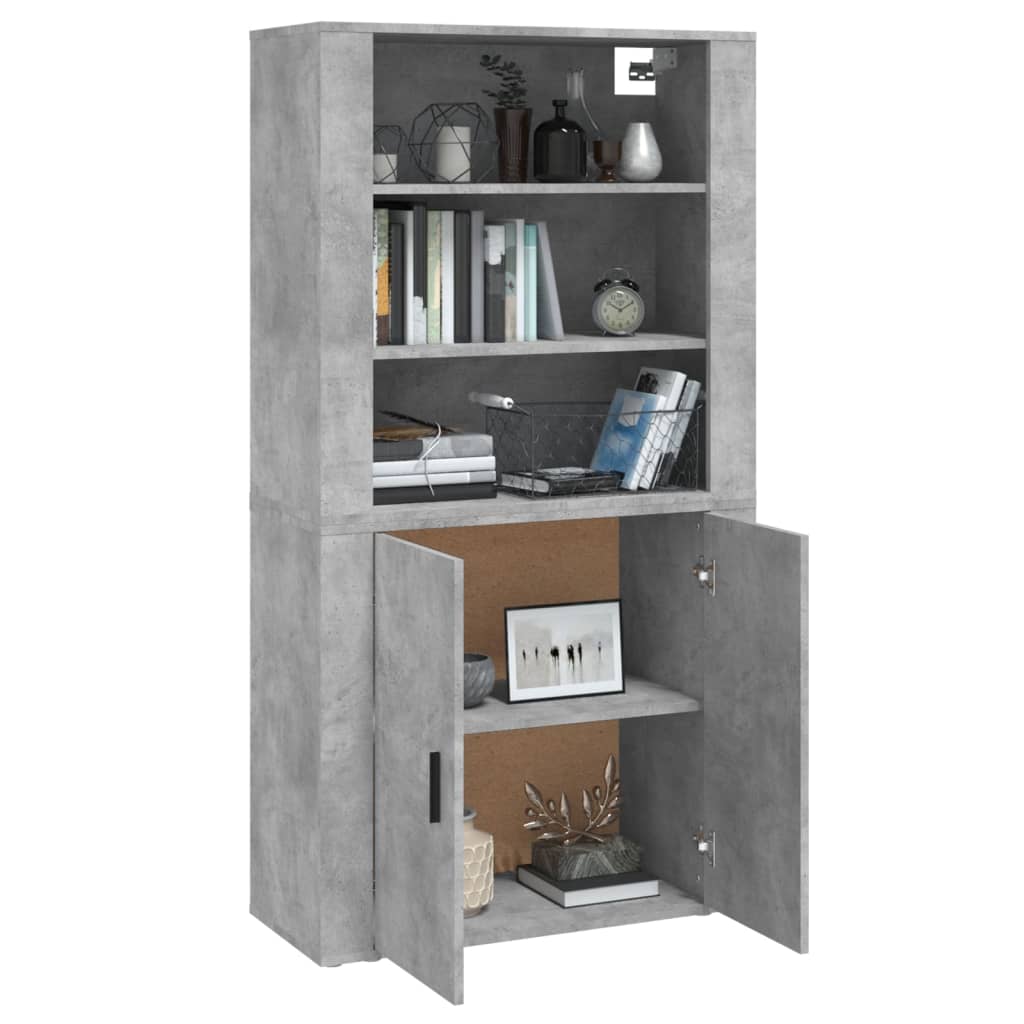 vidaXL Bahut gris béton en bois d'ingénierie