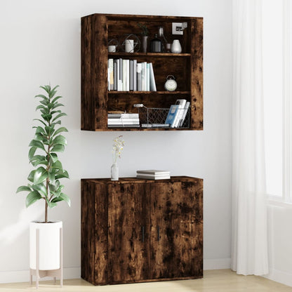 vidaXL Buffet haut chêne fumé bois d'ingénierie