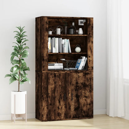 vidaXL Buffet haut chêne fumé bois d'ingénierie