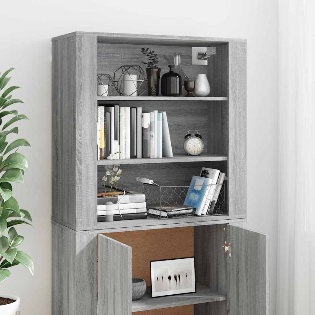 vidaXL Buffet haut gris en bois d'ingénierie Sonoma