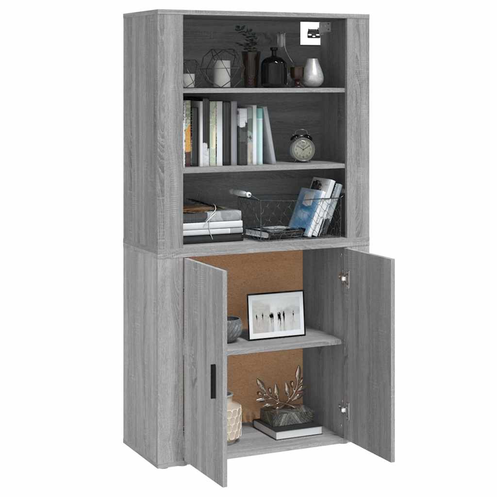 vidaXL Buffet haut gris en bois d'ingénierie Sonoma