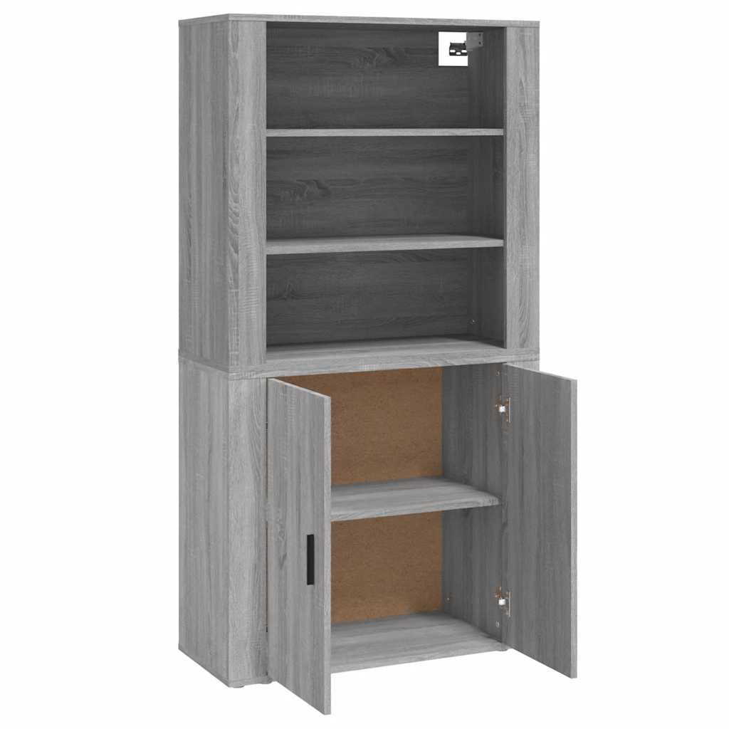 vidaXL Buffet haut gris en bois d'ingénierie Sonoma