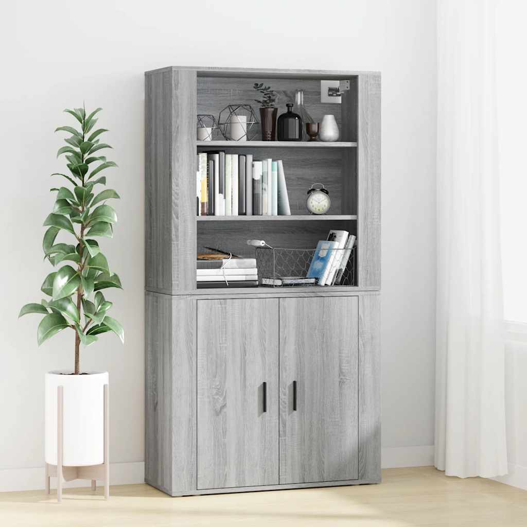 vidaXL Buffet haut gris en bois d'ingénierie Sonoma