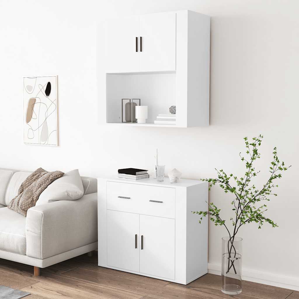 vidaXL Highboard blanc Bois d'ingénierie