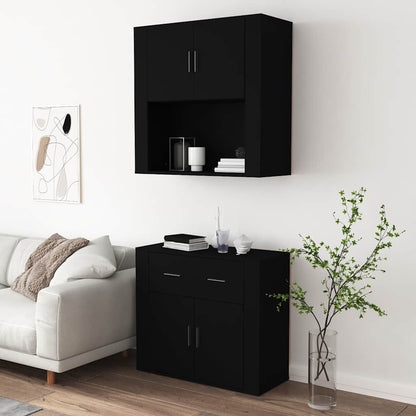 vidaXL Highboard Schwarz Holzwerkstoff