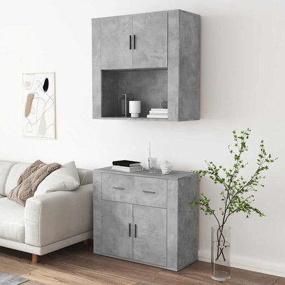 vidaXL Bahut gris béton en bois d'ingénierie