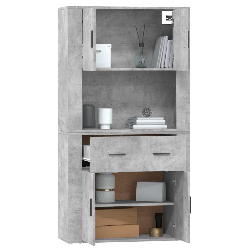 vidaXL Bahut gris béton en bois d'ingénierie