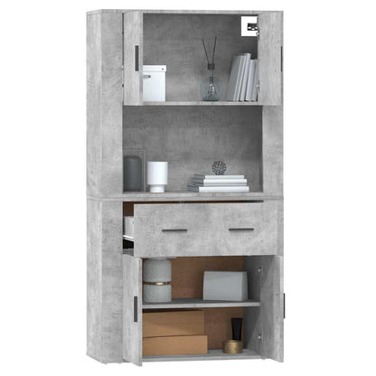 vidaXL Bahut gris béton en bois d'ingénierie