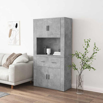 vidaXL Bahut gris béton en bois d'ingénierie