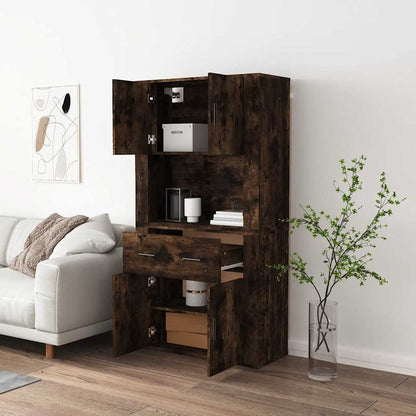 vidaXL Highboard Räuchereiche Holzwerkstoff