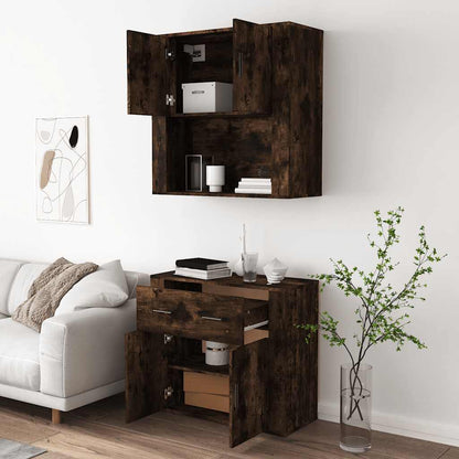 vidaXL Highboard Räuchereiche Holzwerkstoff