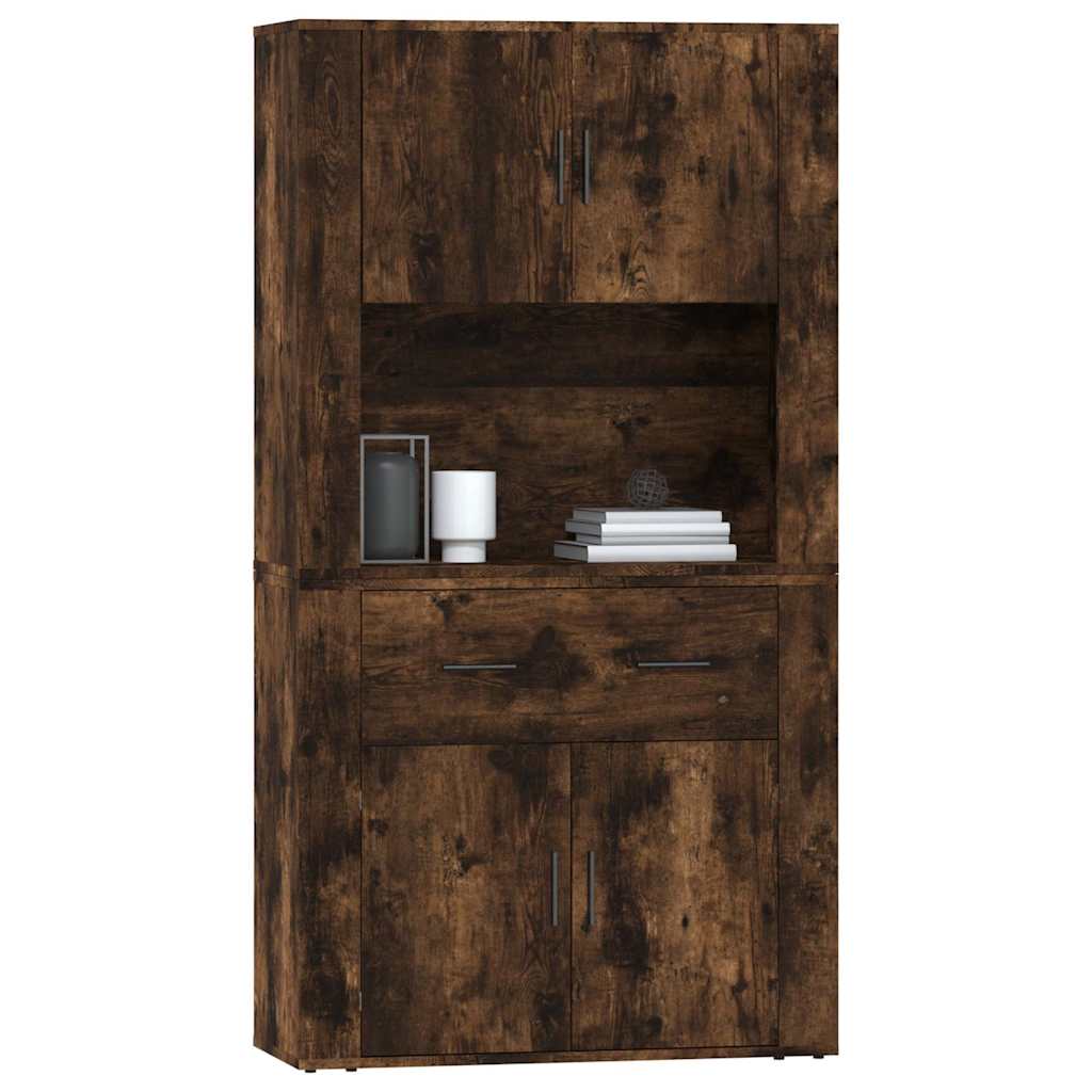 vidaXL Highboard Räuchereiche Holzwerkstoff
